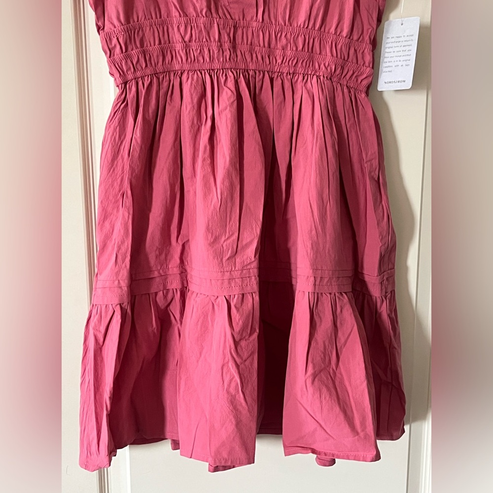New! StitchDrop Raspberry Cotton MIDI Dress Short Sleeve Women’s size Large - Picture 7 of 16